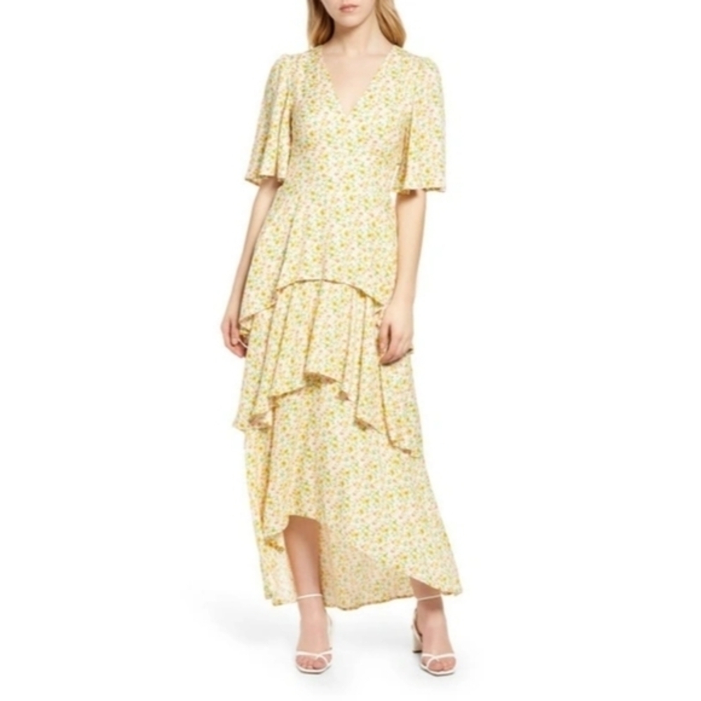 Fourteenth Place Floral Tiered High Low Maxi Dress‎